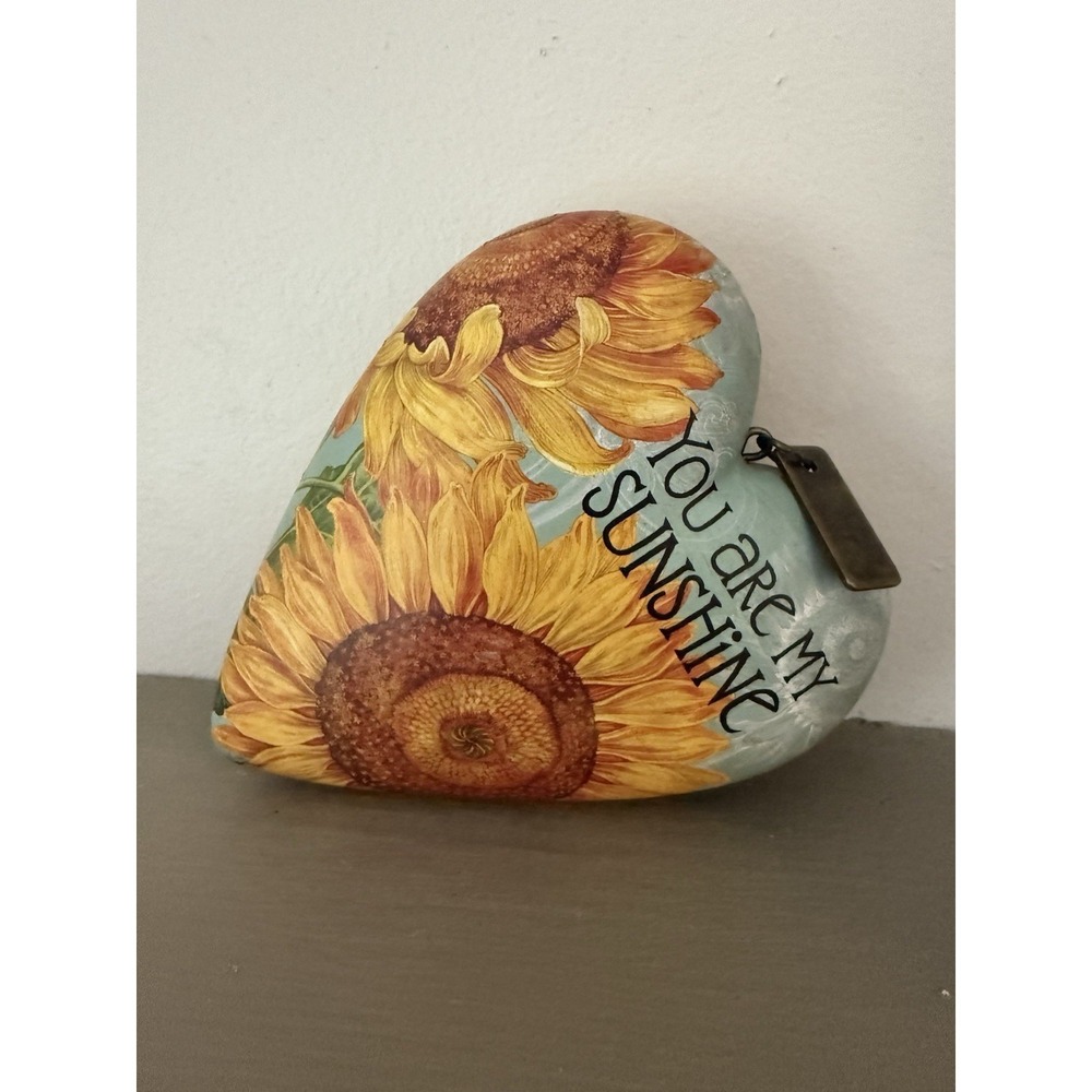 Art Hearts You Are My Sunshine Sunflowers Heart Key Lock Ornament Sentiment